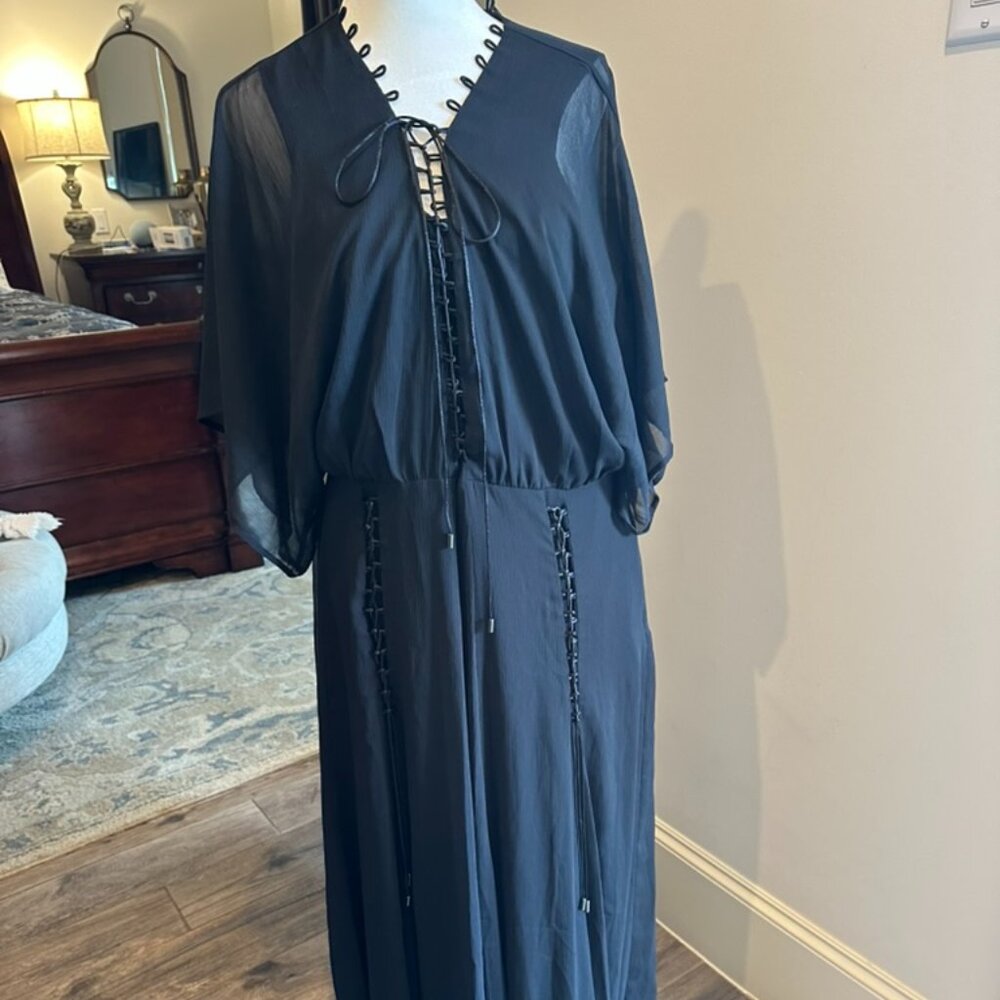 Black long loose dress - Size L